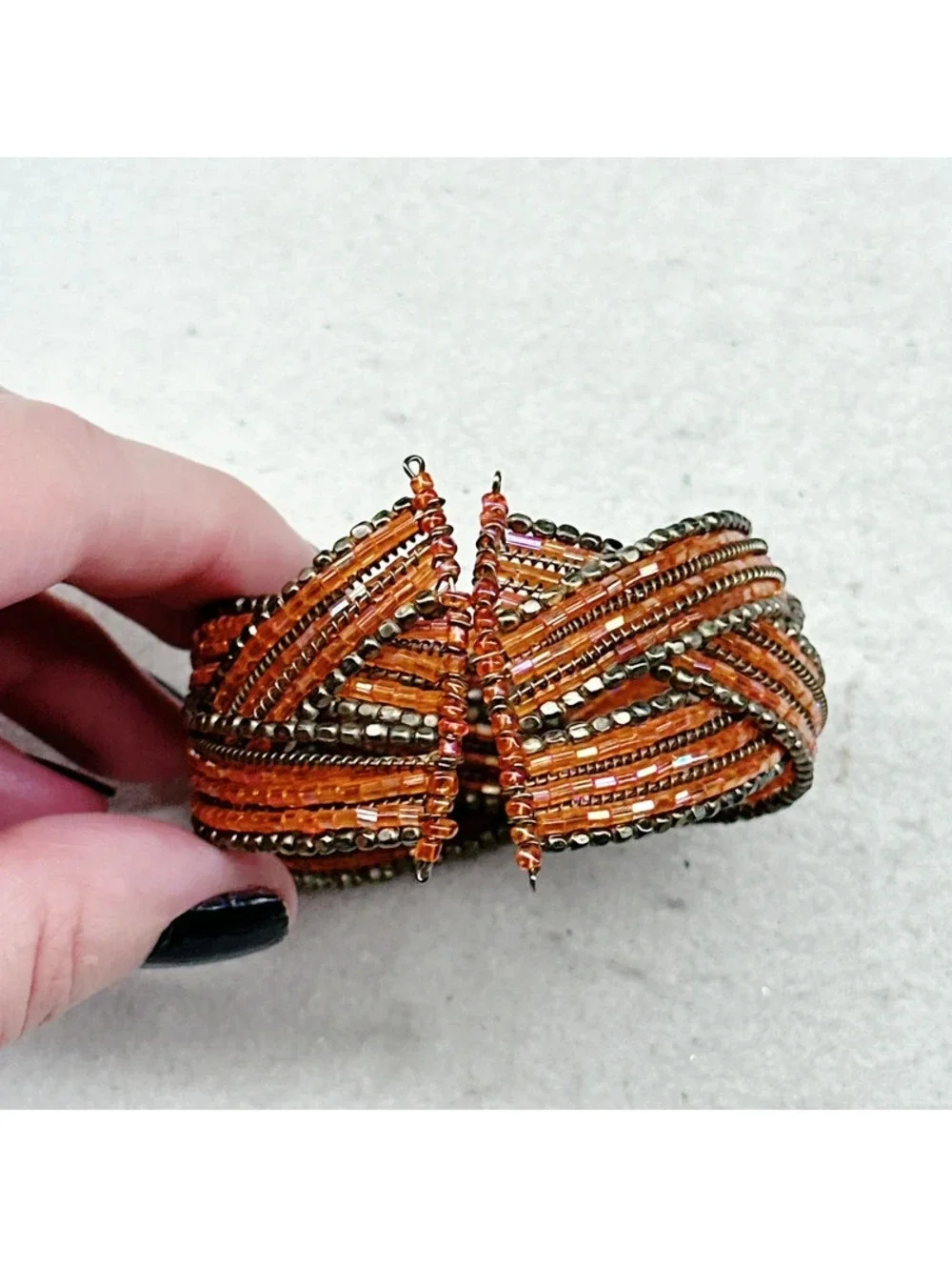 88a. Bronze Seed Bead Bracelet Boho